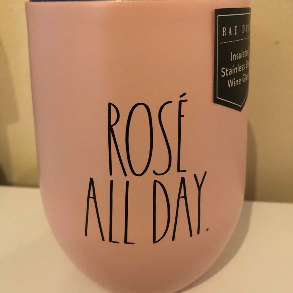 New Rae Dunn Rose All Day Insulated Wine Glass